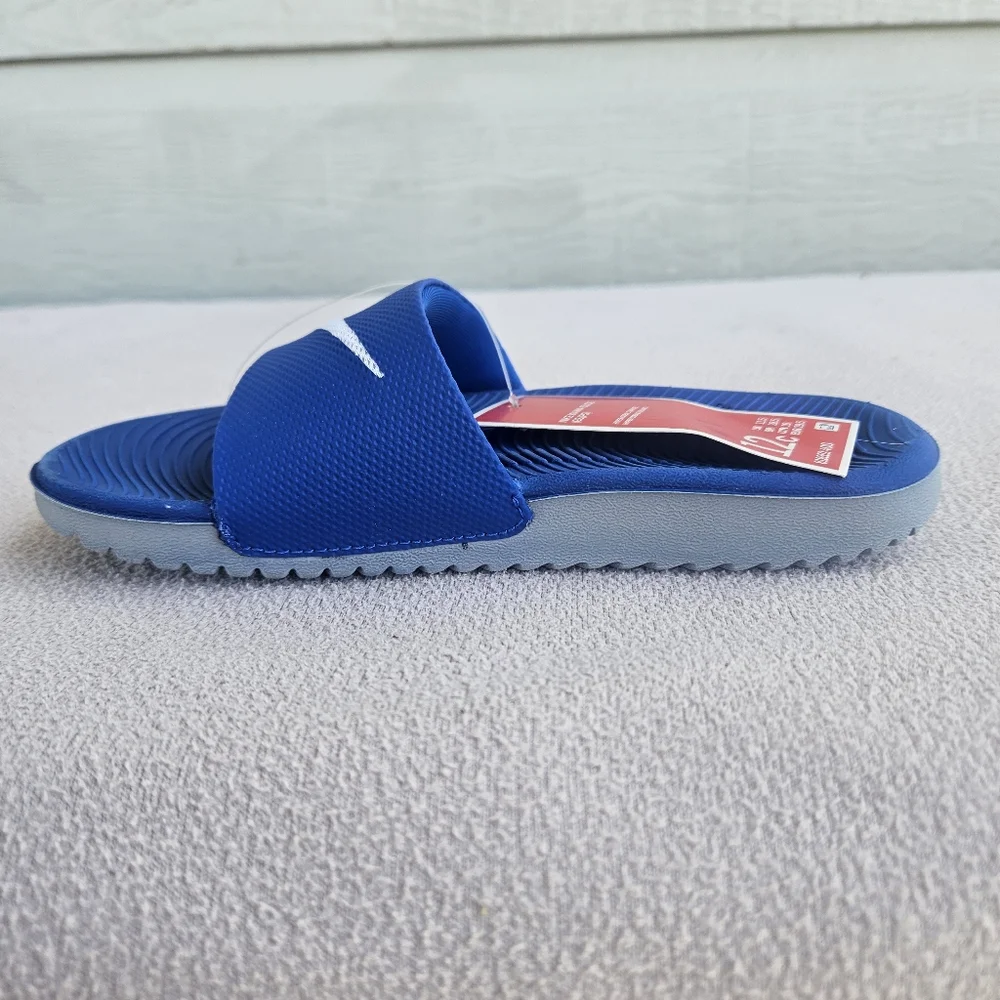 Nike Kawa Slide GS Toddler SZ 12 Hyper Cobalt White Slip-On Sandal 819352-400